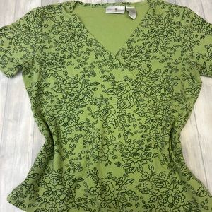 green detailed top